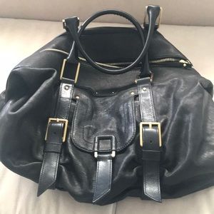 Botkier Sasha Lambskin Duffle/Black Hobo Bag